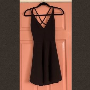 Black strappy mini dress. Size small. New condition. Never worn.